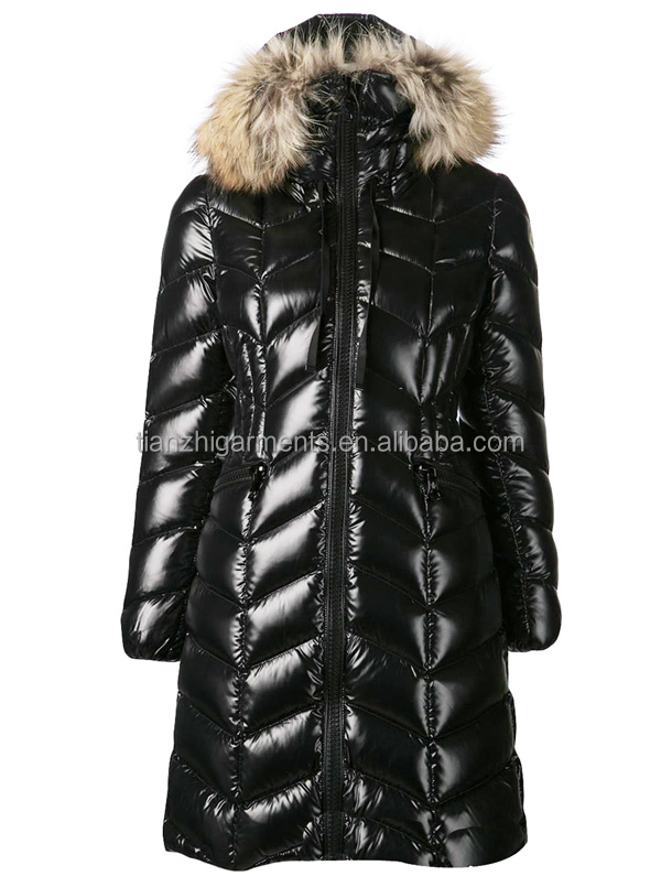 2014年新しい設計女性のコート・ロシアの冬の女性の長い毛皮のダウンコート問屋・仕入れ・卸・卸売り
