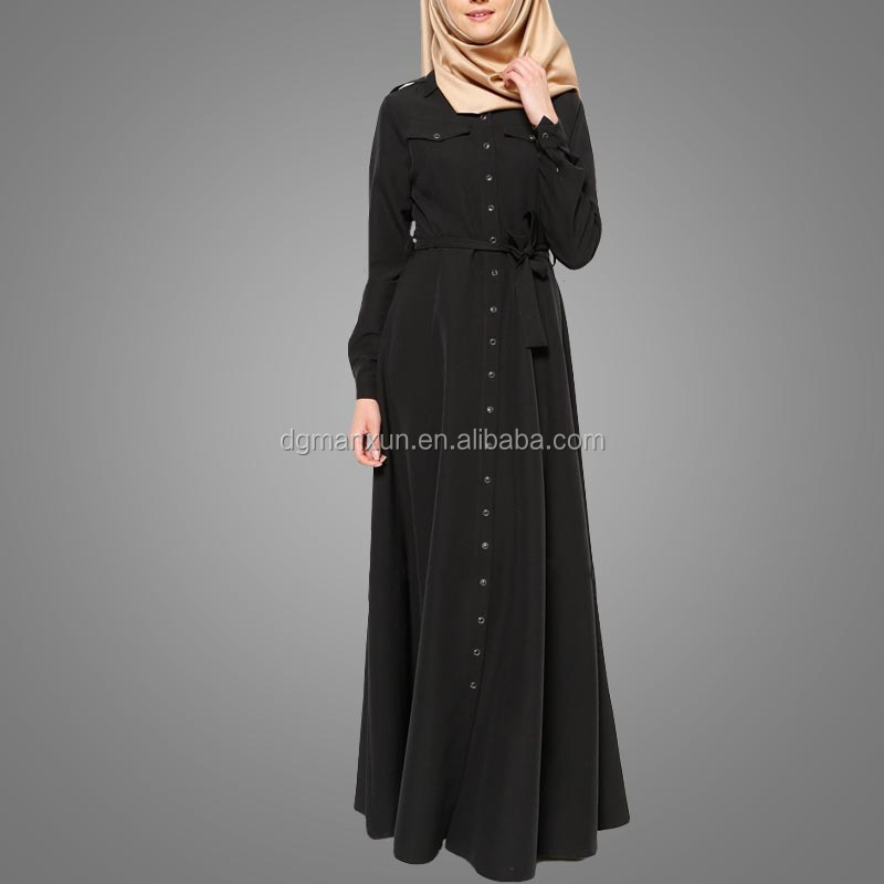 Fashion dubai black abaya new models sexy saudi girls image buttons abaya no see through muslim dre (5).jpg