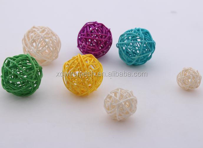 round rattan christmas wired ball