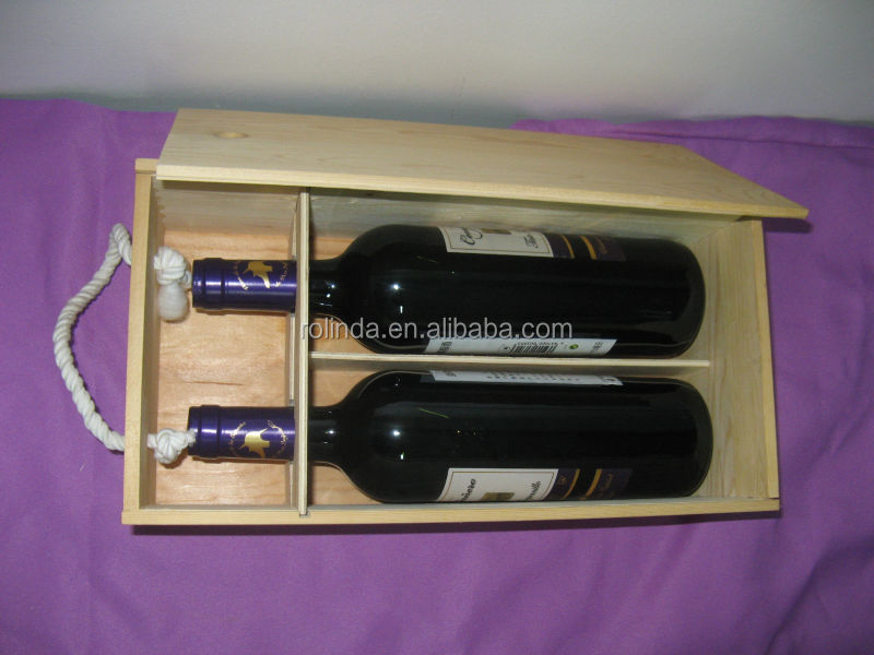 Wooden Champagne box for three bottle wooden wine gift box