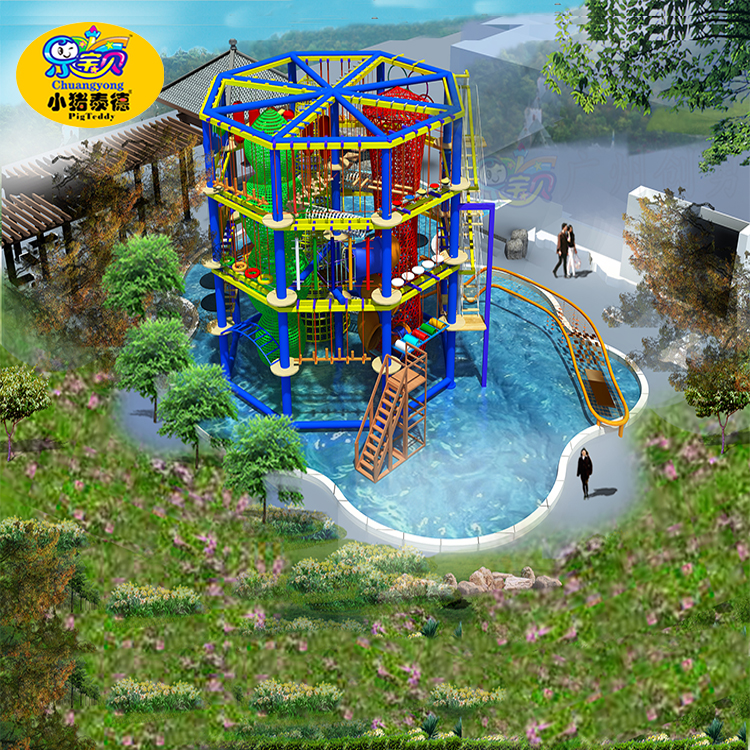 Child Play Ropes Adventure Outdoor Jungle Gyms Equipment For Kids