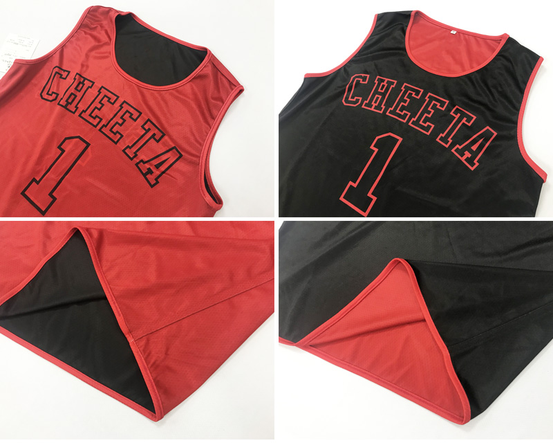 Custom Sublimated Reversible Red Black Basketball Jersey Uniform Wear