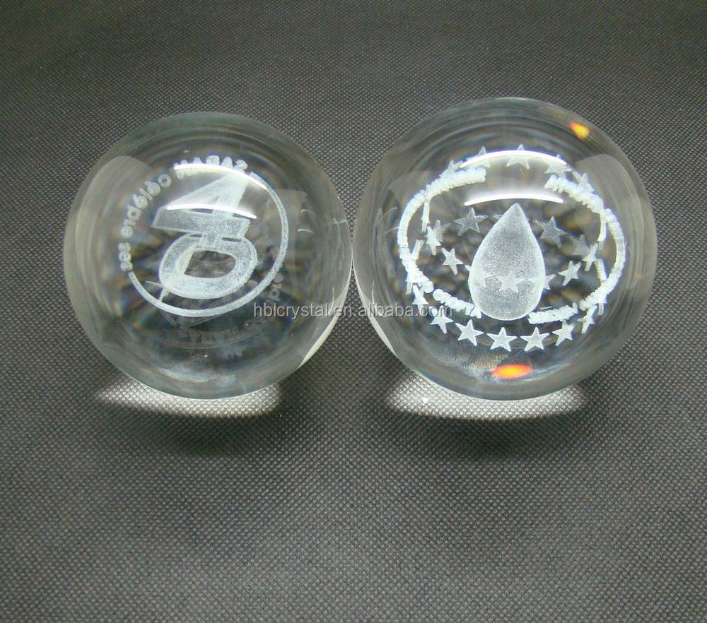 3dレーザー刻む水晶ボールのための文鎮の贈り物仕入れ・メーカー・工場