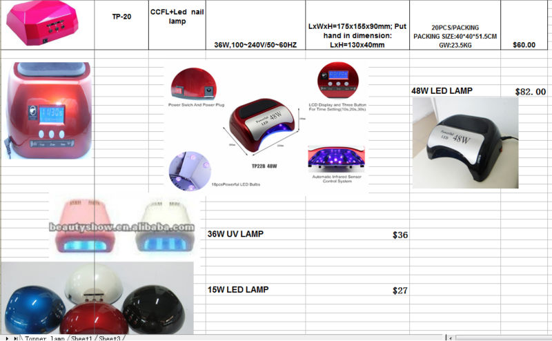 beautyshowプロフェッショナルな高品質のuvledランプのドライヤー4のためのジェルネイルポリッシュをオフソーク問屋・仕入れ・卸・卸売り