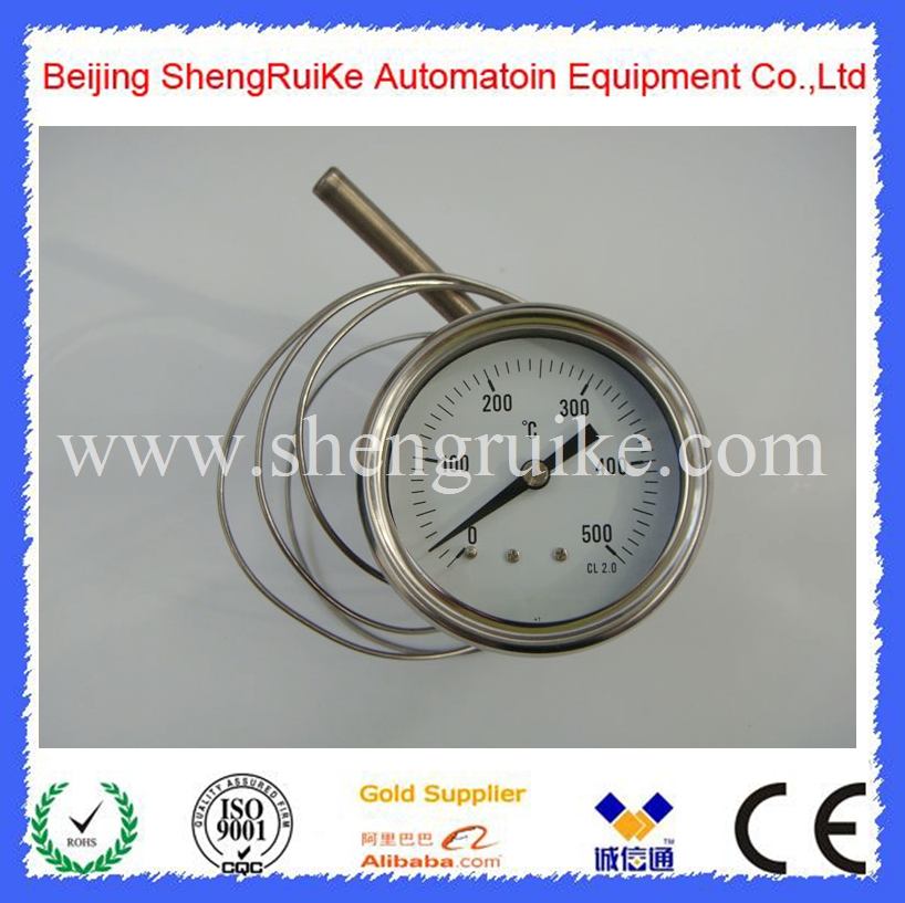 HVAC Capillary Thermometer 48*48mm 0-120c - China Square Plastic Thermometer,  Capillary Thermometer