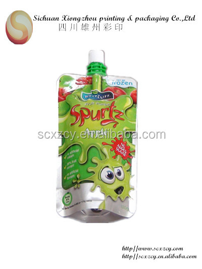 customized bottom gusset stand up spout pouches coconut water