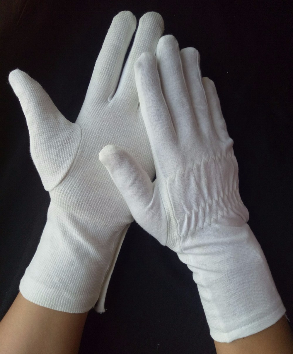 White Cotton Gloves Nylon Simplex Gloves Snap Button Gloves Buy