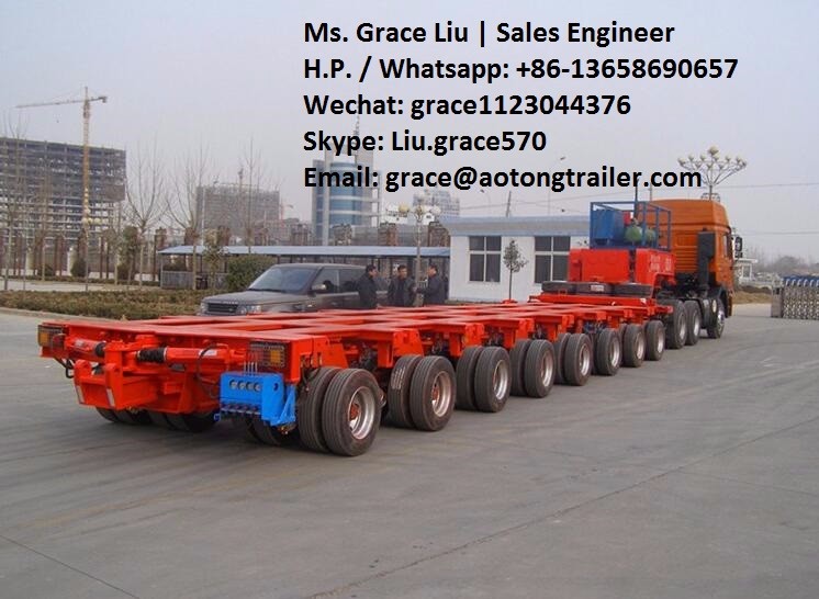 China factory manufacturer modular trailer, hydraulic modular trailer, multi axle hydraulic modular trailer, modular trailers, hydraulic modular trailers, multi axles hydraulic modular trailer,  modular, tractor, aotong trailer.jpg