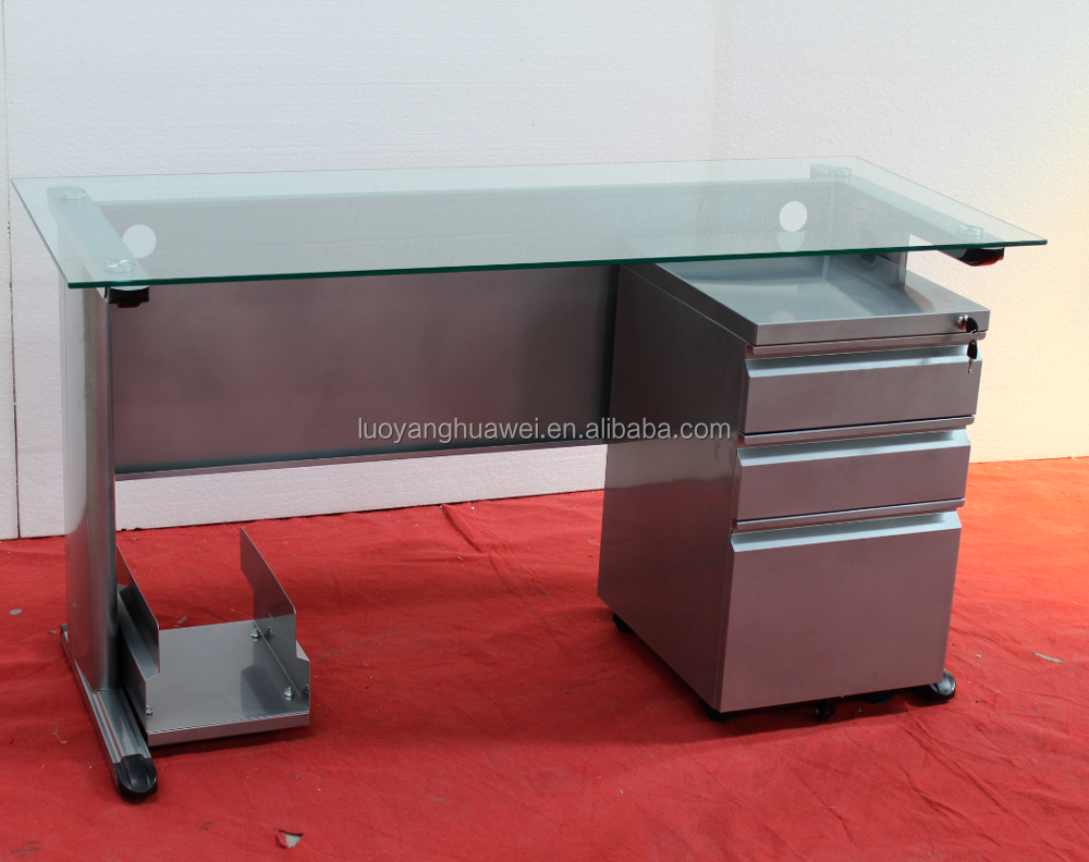 1 4m Tempered Glass Top Office Desk Buy Modern Glass Office Desk