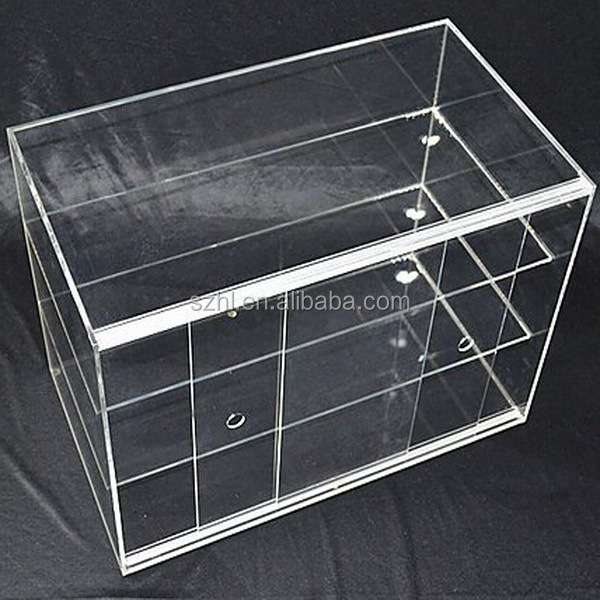 3 Tiers Acrylic Display Case With Sliding Doors And Lock Buy Acrylic Display Case With Sliding