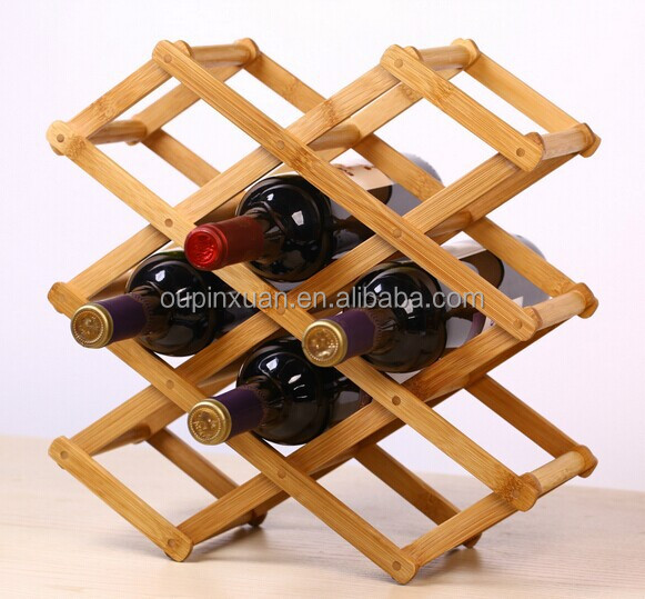 新しいスタイル2014年飲用・創造的なワインラック、 折り畳み式の竹製赤ワインストレージラック問屋・仕入れ・卸・卸売り