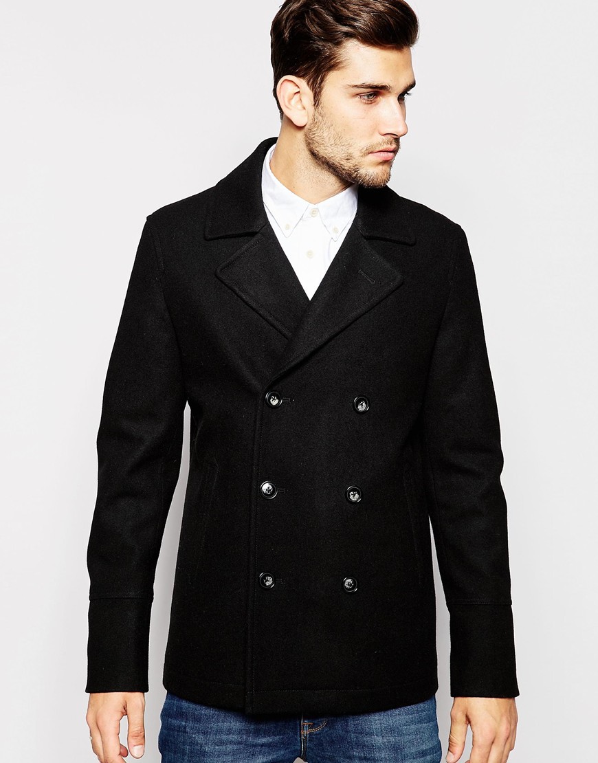 メンズ黒ウールpeacoat仕入れ・メーカー・工場