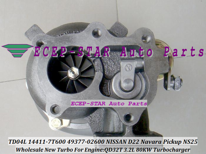 TD04L 14411-7T600 49377-02600 TURBO Turbocharger For NISSAN D22 Navara Pickup NS25 QD32T 3.2L 80KW (2)