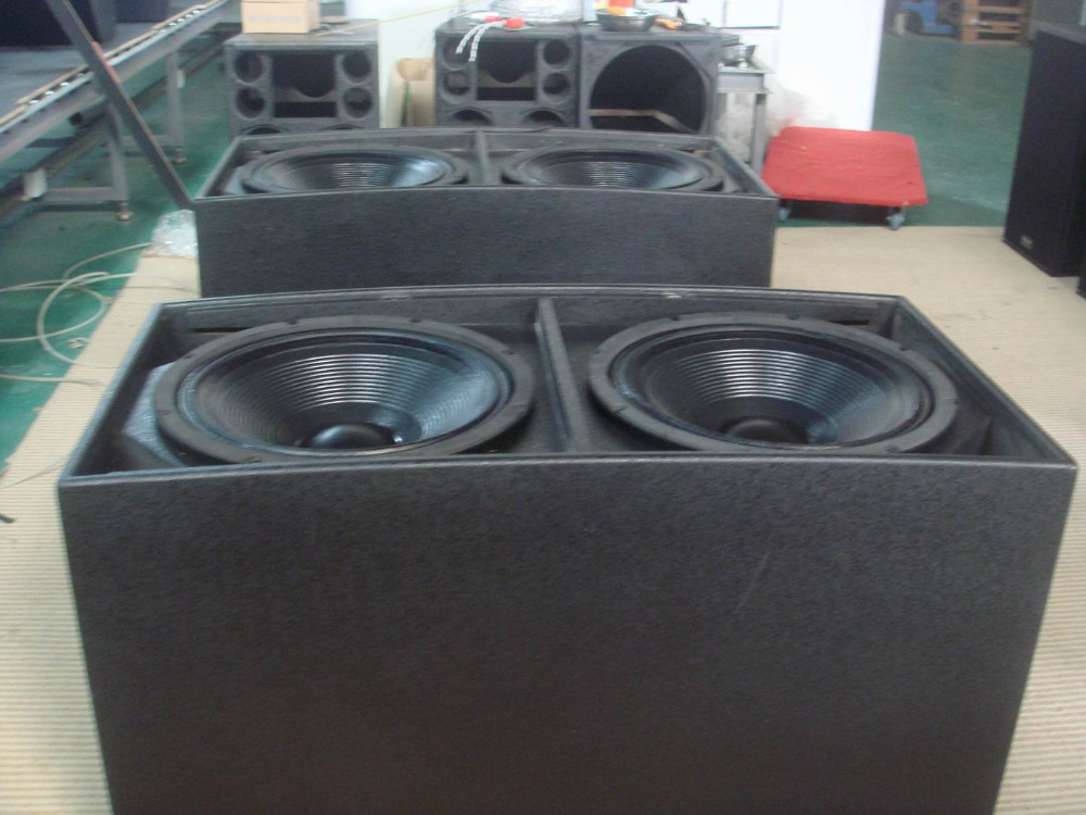 dual 18" subwoofer speaker box system 1200W 18 inch subwoofer box design
