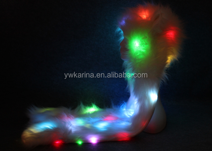 カスタマイズされた品質- 最善販売フェイクファー動物屋外照明用ledキャップ帽子仕入れ・メーカー・工場