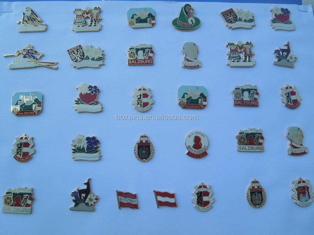 Hard Enamel Souvenir Pins Wholesale,Imitation Enamel Austria Travel