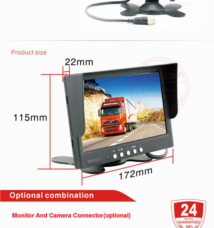 7incnセキュリティ監視装置付きtft液晶カラーテレビ画面4ピンコネクタ、 2av入力、 すべての自動車用仕入れ・メーカー・工場