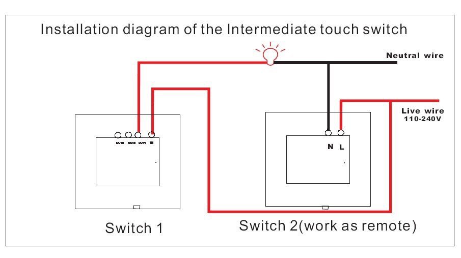 1 way touch switch схема подключения