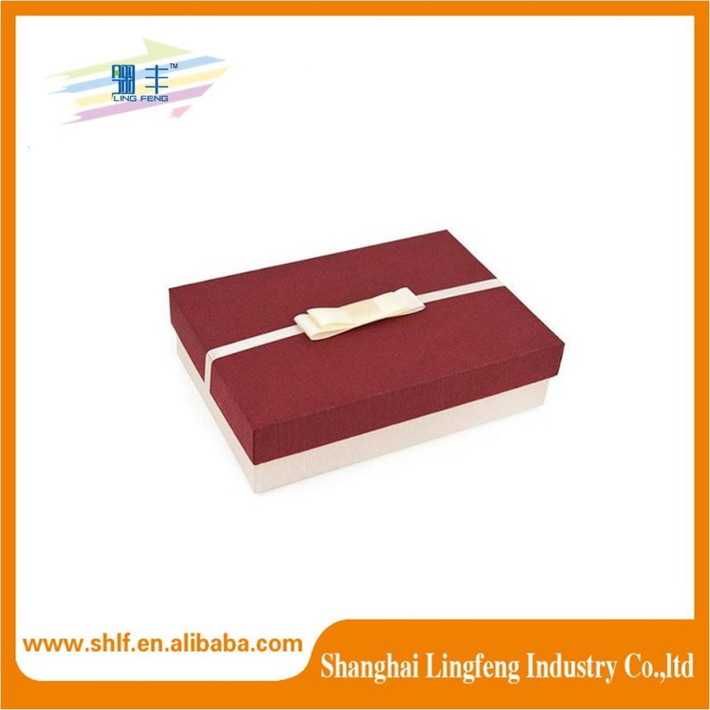custom cmyk printed rectangular paper gift box with lid