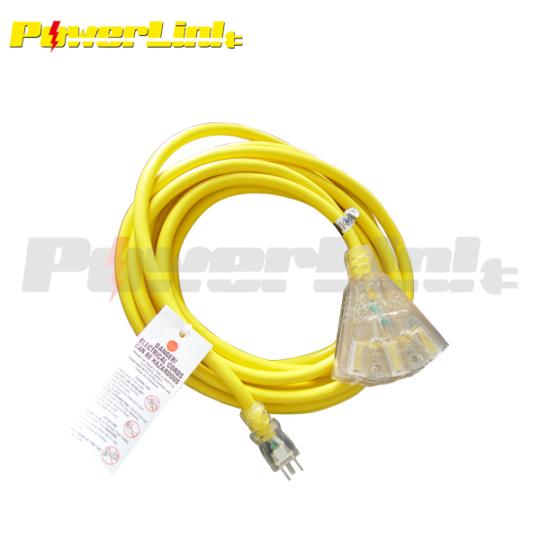 S50058 50ft 15amp 3outlet 12gauge Standard Outdoor Extension Cord