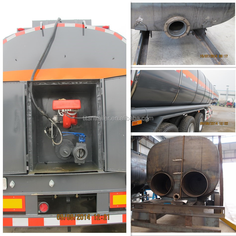 Equiped Heating System Truck Trailer Asphalt Tanker For Sale