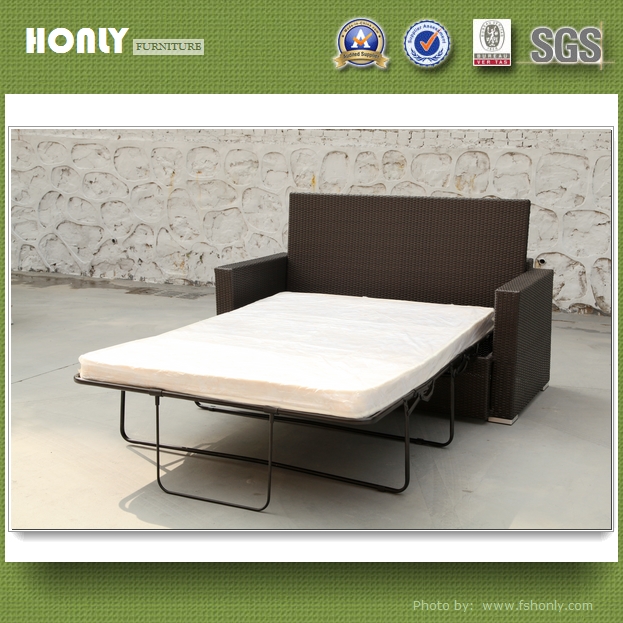 Wicker furniture guangdong used wicker double sofa furniture with extention bed