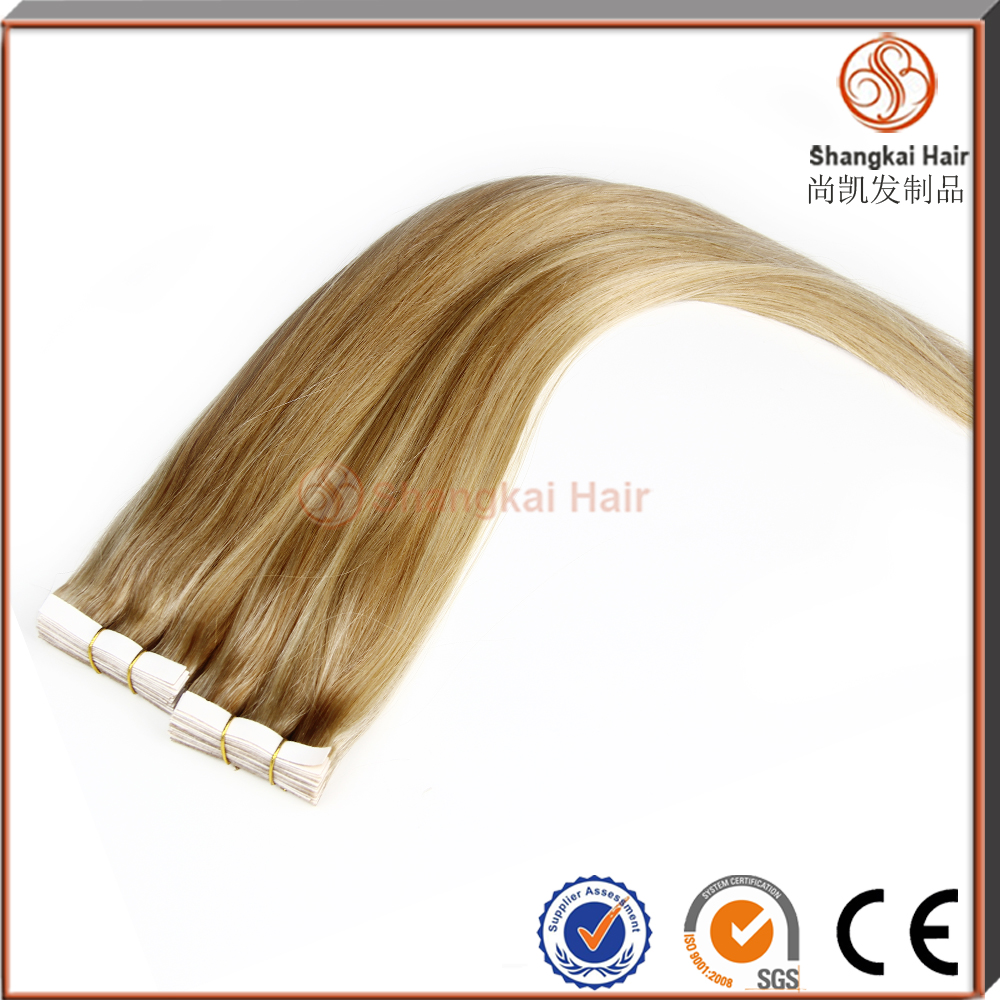 top quality 100% human hair mix color 24inch super thin virgin