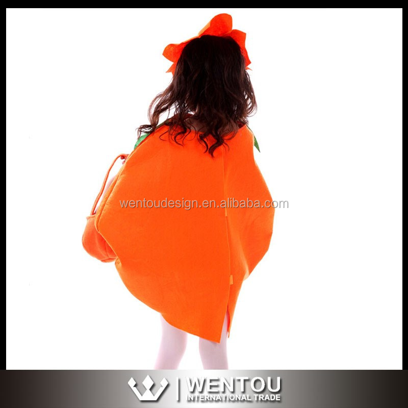 オレンジとグリーンカラー子供ハロウィンカボチャの衣装セット仕入れ・メーカー・工場