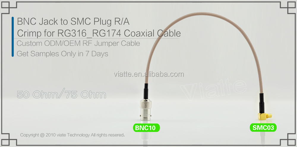 ホットな製品にbncメス直角smcオスコネクタ、 rg316rg174同軸ケーブルコネクタ仕入れ・メーカー・工場