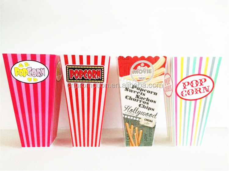 Custom Popcorn Buckets - Red w/ White Stripes - Plastic $2.59