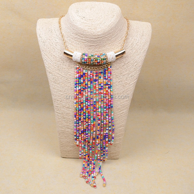 Wholesale Statement Colorful Bead Landing Necklace African Bead Jewelry