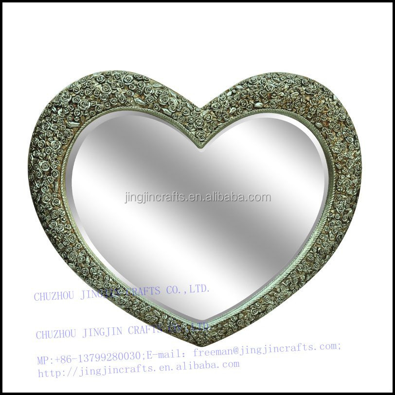 home decoration heart framed antique wall hanging mirror.jpg