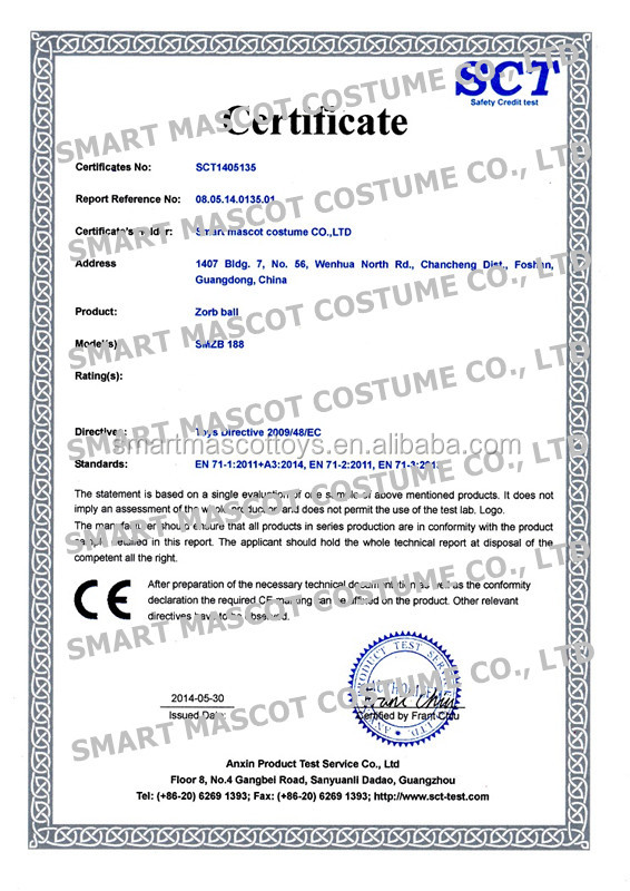 CE,SGS,EN71certification inflatable bubble ball bumperz bubble football