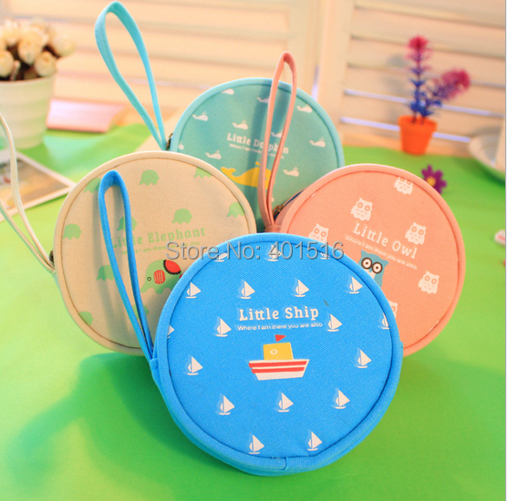 2014 New Korea Style Cute Happy Family Circle Coins Purse Casual