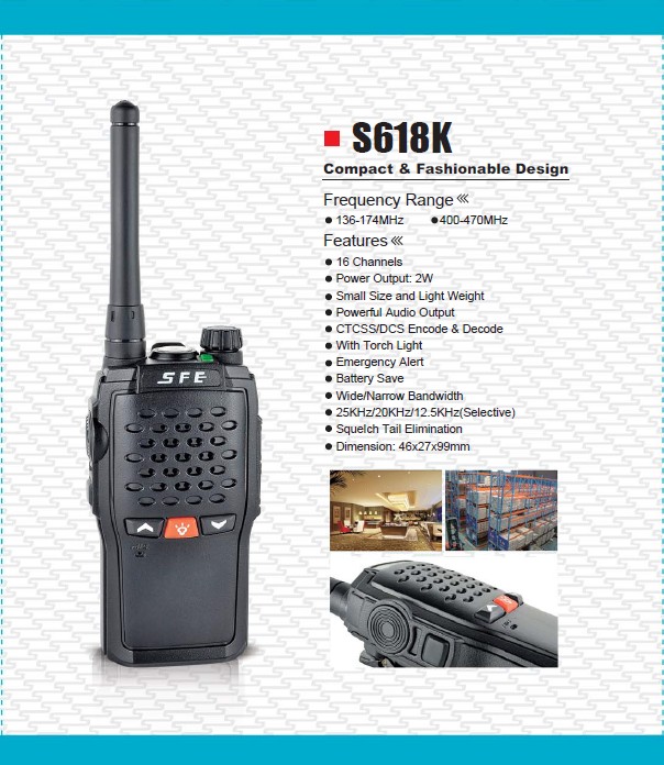 SFE S618K Handheld 2W/0.5W Two Way Radio問屋・仕入れ・卸・卸売り