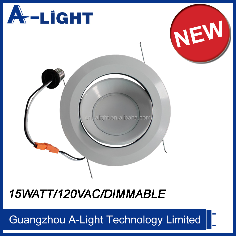 15w 6inch adjustable gimbal dimmable led retrofit recessed light