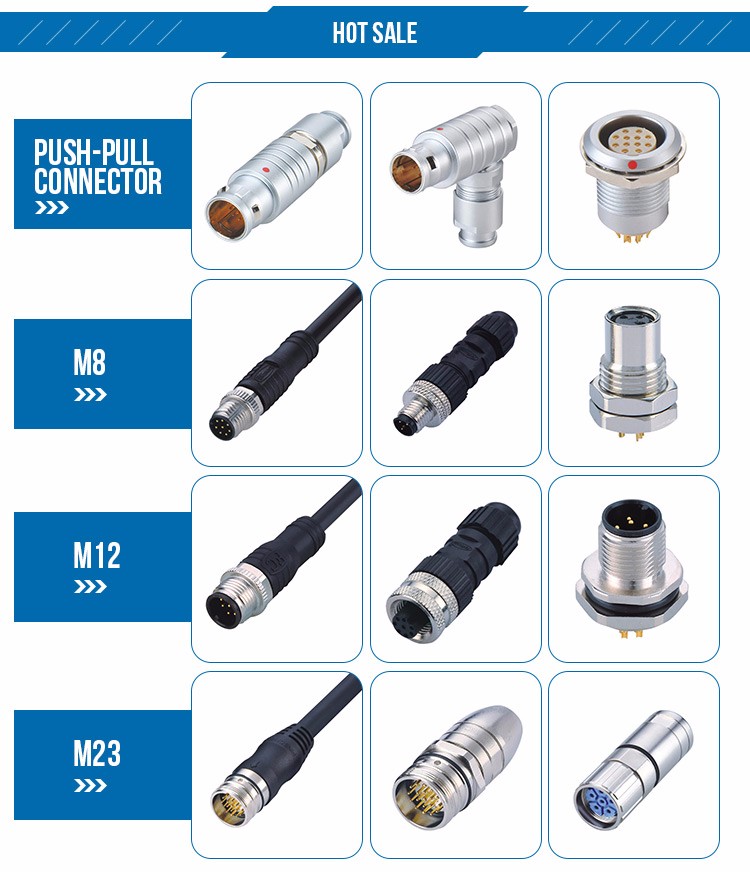M10 Male Molded Snap In Type 5pin 9in Straight Cable Connector For ...