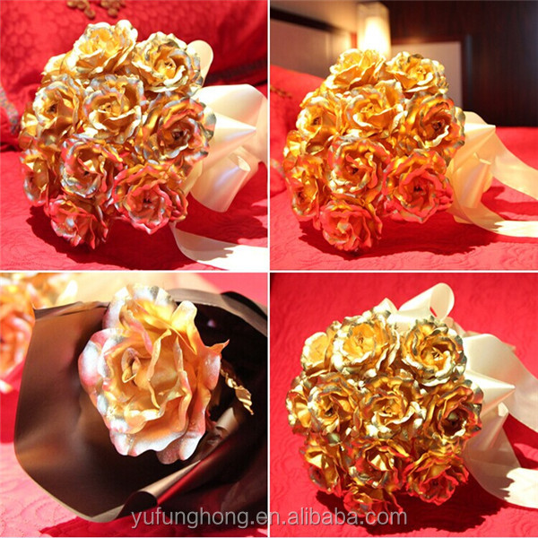バレンタインの日の贈り物whoesale24kイエローゴールドギフトartificialfoil3d金箔バラの花バラ問屋・仕入れ・卸・卸売り