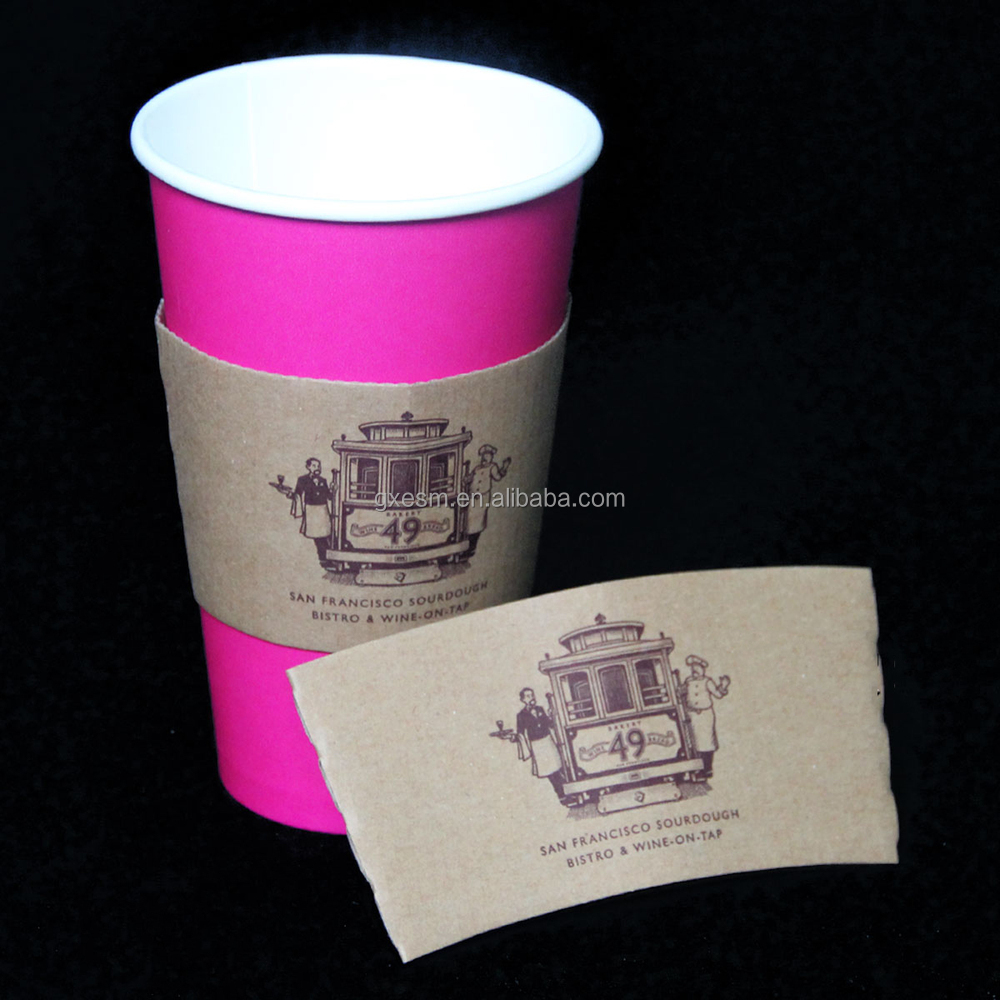 スリーブタイプとコーヒーカップ、 ホットカップを使用紙のコーヒーカップスリーブ仕入れ・メーカー・工場