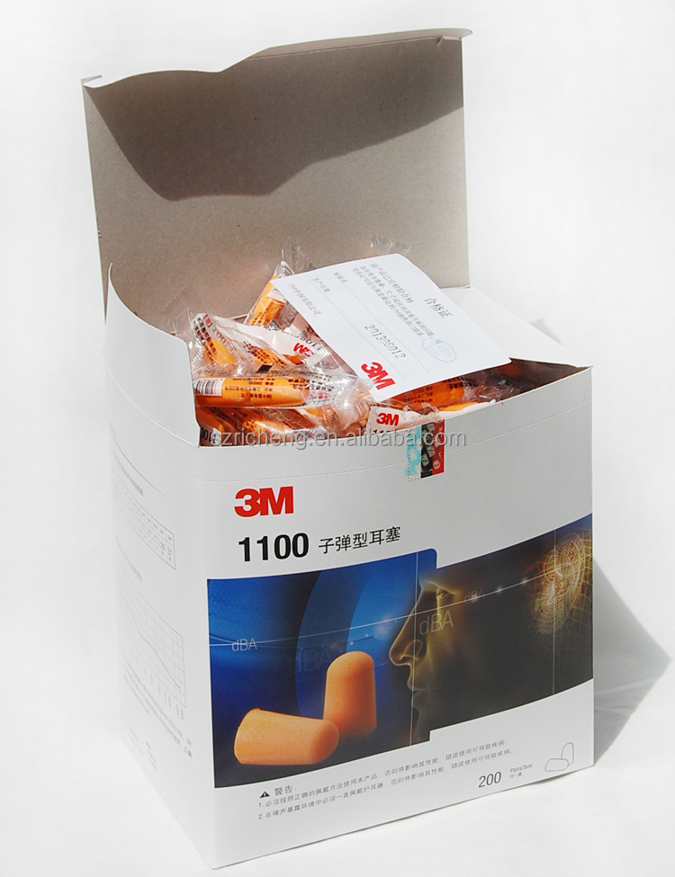 3M™ Foam Earplugs, 1100, orange, 200 pairs per carton