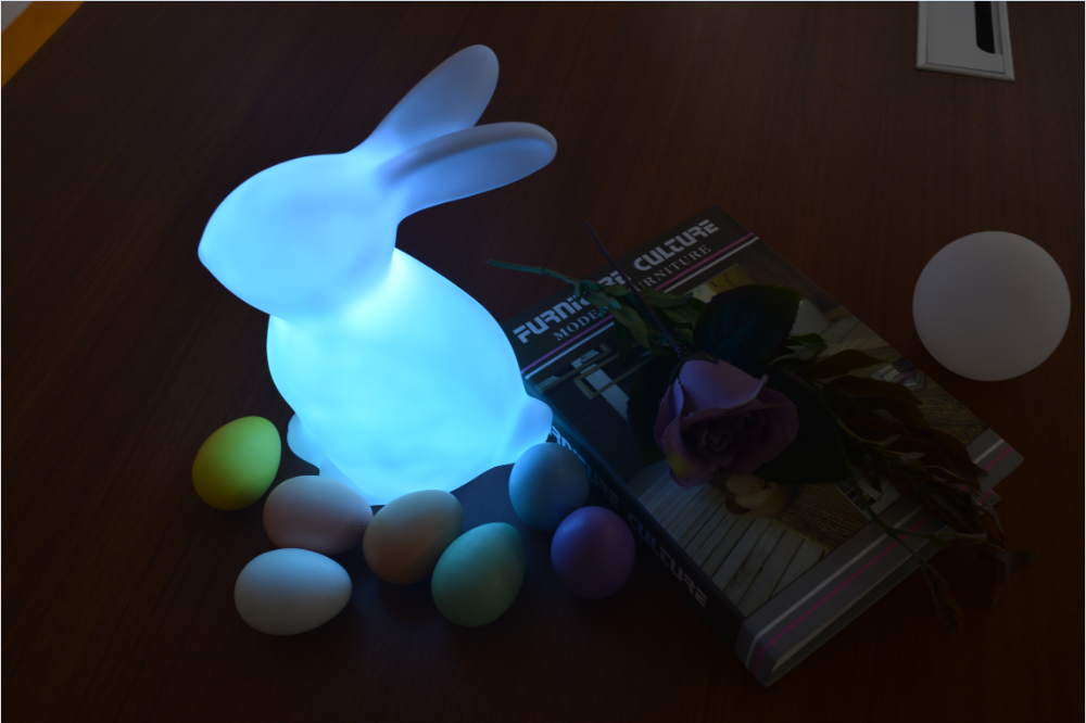 Easter Decorative Led Light Up Rabbit Night Lamp Color Changing