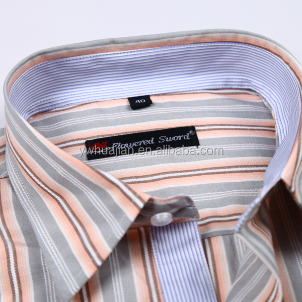 最新のデザインロング2014年袖ビジネスの男性のストライプのドレスシャツ問屋・仕入れ・卸・卸売り