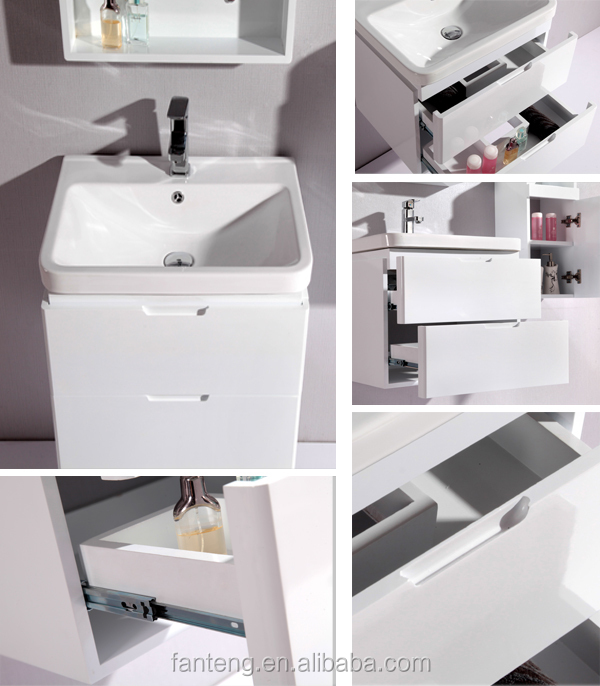 モダンなバスルームの設計杭州白バス洗面化粧台ウォールマウントpvcの浴室の洗面化粧台仕入れ・メーカー・工場