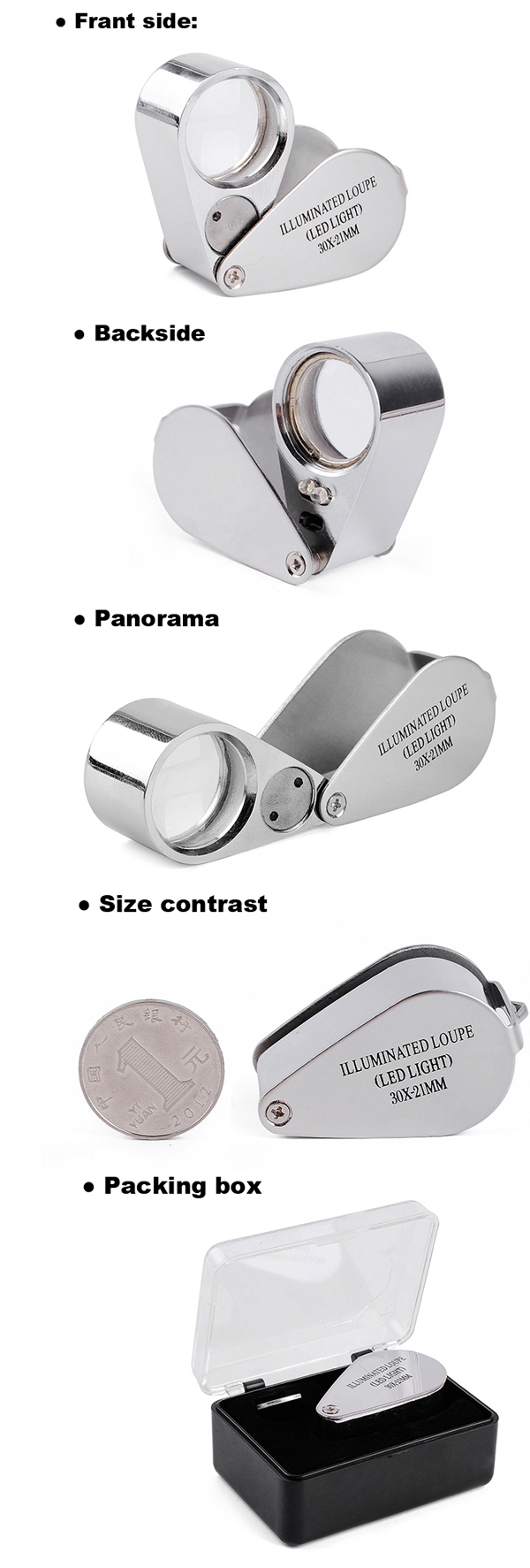 Wholesale Mini 10x 21mm Jewelers 30x Loupe With Optical Len