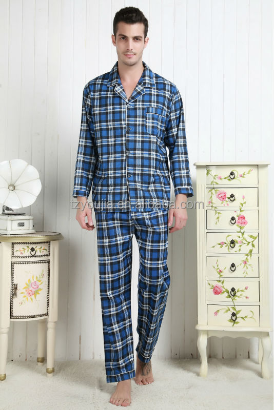 秋と冬の季節新しいパジャマ、 adj男。 起毛( 長袖パンツ) のパジャマ、 メンズ綿格子縞の綿のホームファニシングの摩耗問屋・仕入れ・卸・卸売り