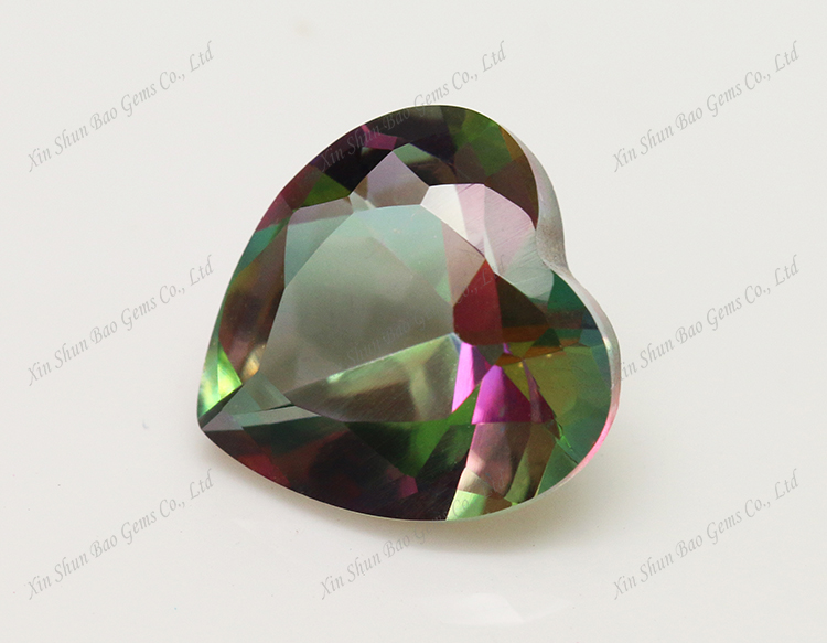 Alibaba China hot-sale glass gems stone multicolor polished glass stone heart