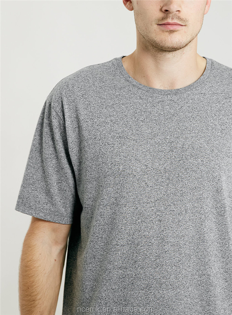 Grey And White Combination Mens Two Color T Shirt Elongated T Shirt