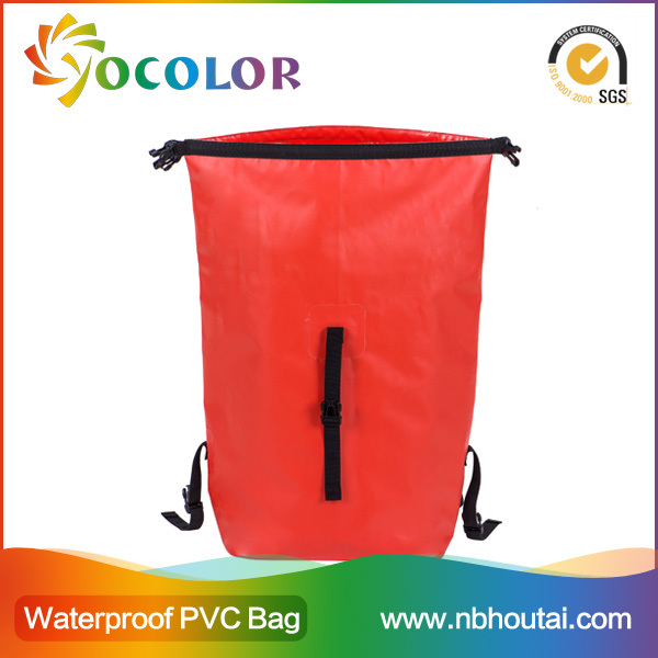 防水packbag2015ポリ塩化ビニールの防水シート、 ショルダー付きと外側のポケットの袋仕入れ・メーカー・工場