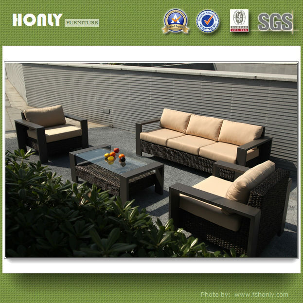 Wide aluminium outdoor KD sofa plastic magic outdoor sofa set