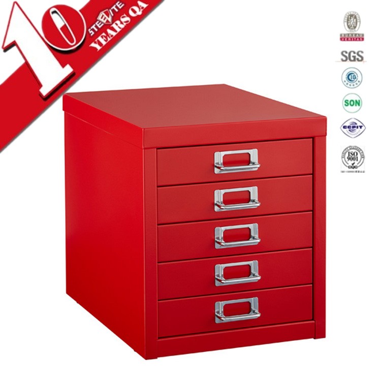 Corner Mini Five Drawers Chest Closet Cupboard Glossy Red Small 5